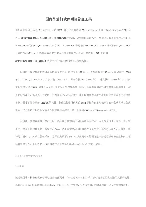 国内外热门软件项目管理工具