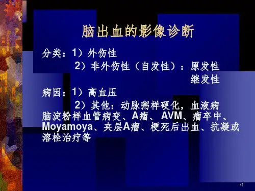 脑出血影像PPT课件