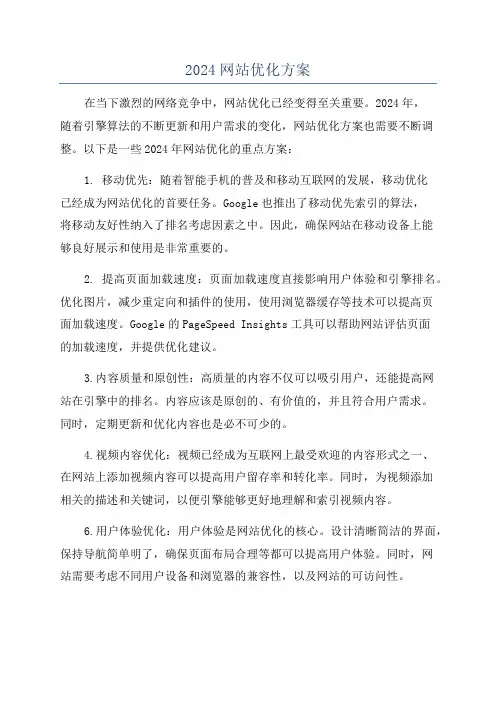 2024网站优化方案