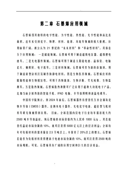 石墨烯的应用领域