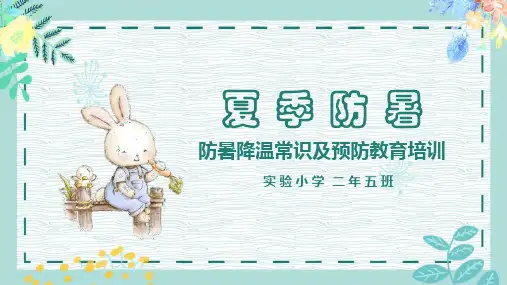 夏季防暑降温常识及预防教育培训PPT课件