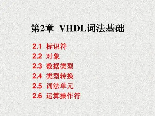 第2章 VHDL词法基础