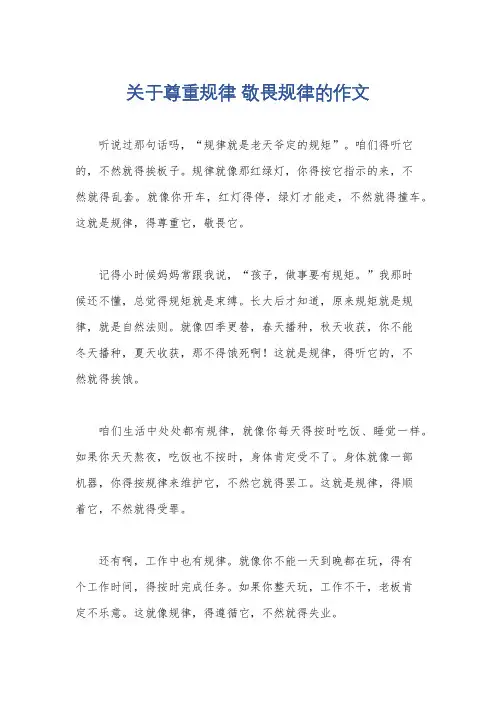 关于尊重规律 敬畏规律的作文