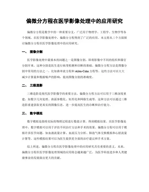 偏微分方程在医学影像处理中的应用研究
