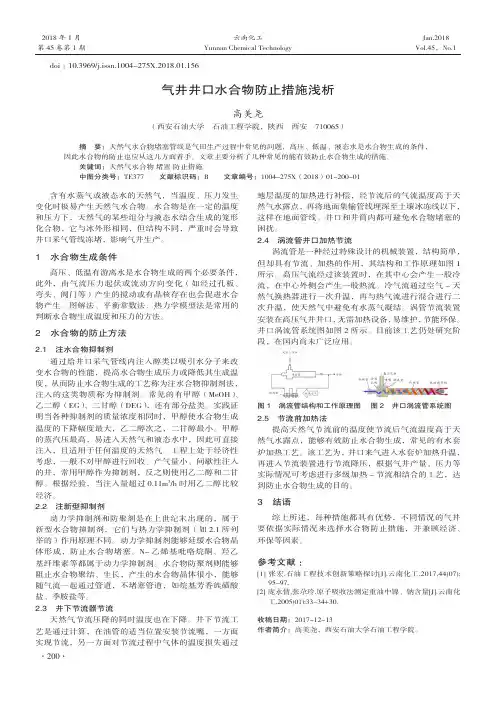 气井井口水合物防止措施浅析