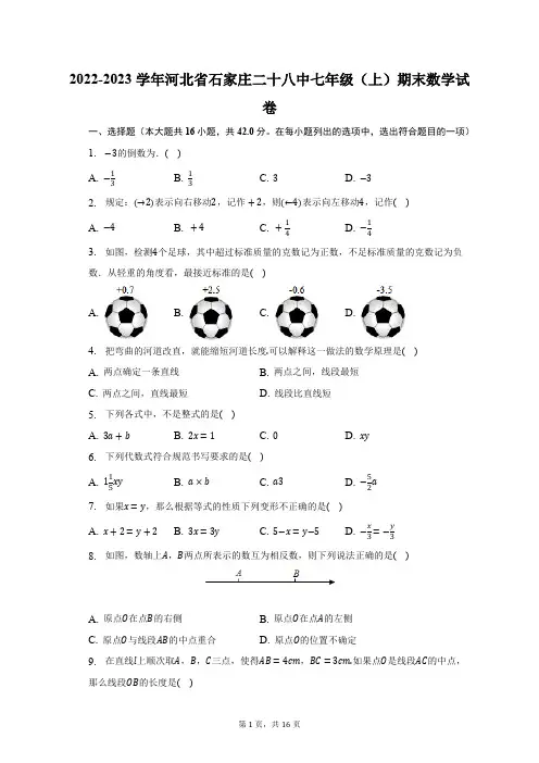 七年级(上)期末数学试卷(含解析)