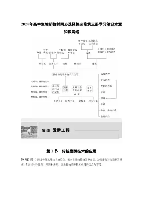 2024年高中生物新教材同步选择性必修第三册学习笔记第1章 本章知识网络