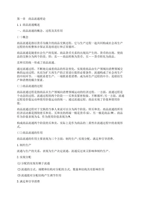 某商品流通管理知识概述及财务知识分析