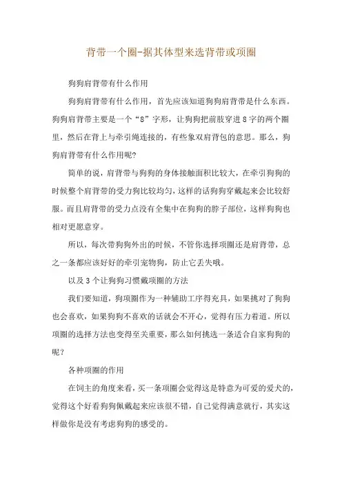 背带一个圈-据其体型来选背带或项圈