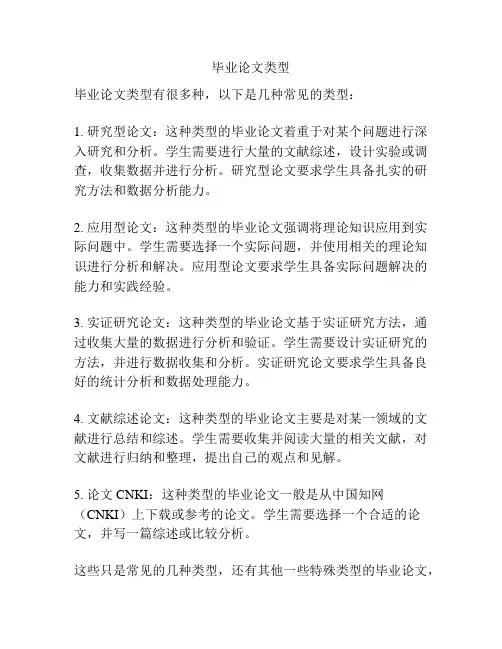 毕业论文类型