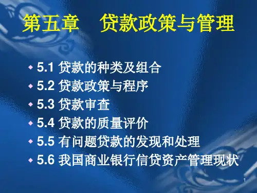 第5章贷款政策与管理讲解