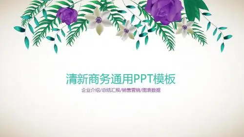 清新商务简约通用幻灯片PPT模板