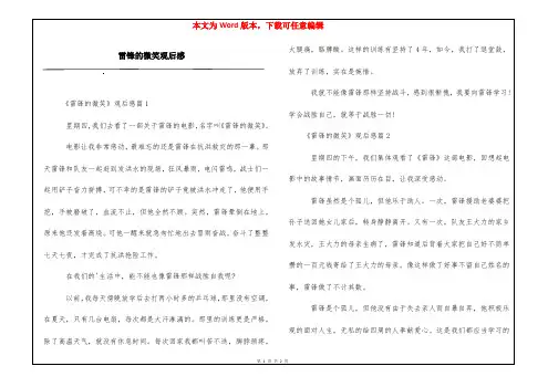 雷锋的微笑观后感