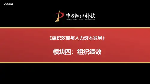 4模块四：组织绩效 《组织效能与人力资本发展 》