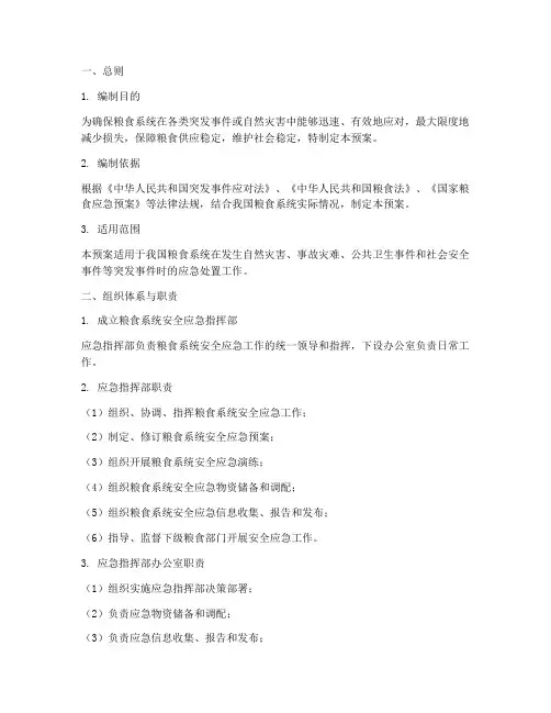 粮食系统安全应急预案