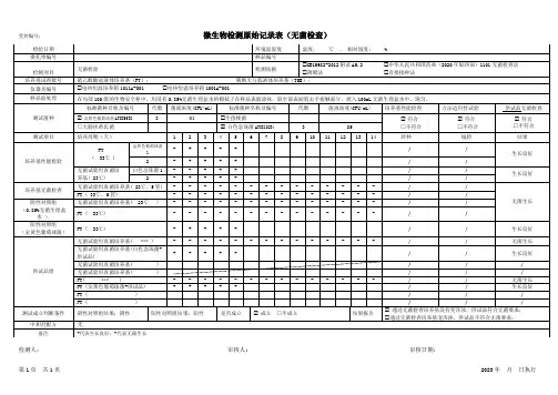 微生物检测原始记录表(无菌检查)