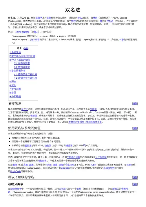 双名法——精选推荐