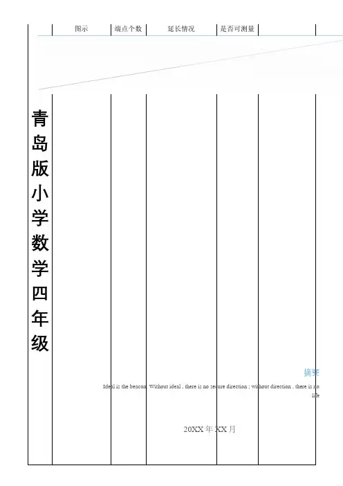 最新青岛版小学数学四年级上册 线和角 思维导图教学内容
