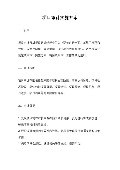 项目审计实施方案