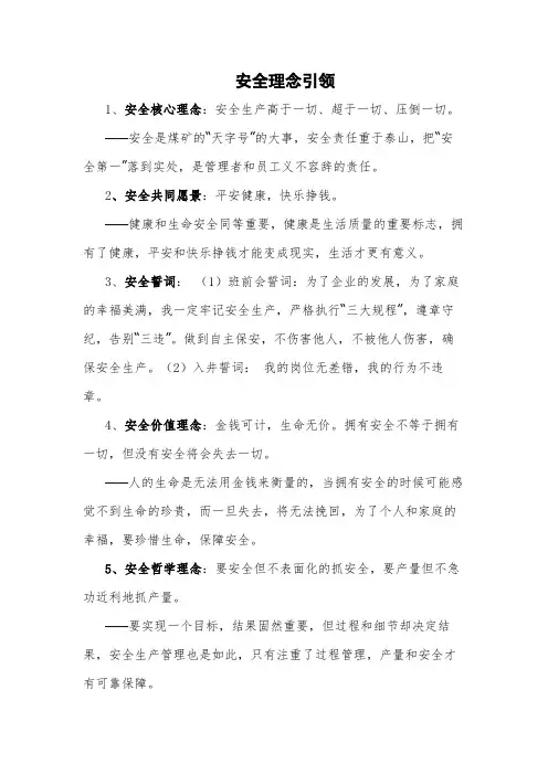 安全理念引领