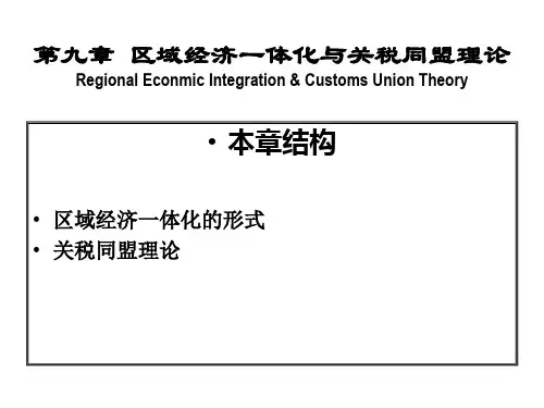 第9章区域经济一体化与关税同盟理论解析