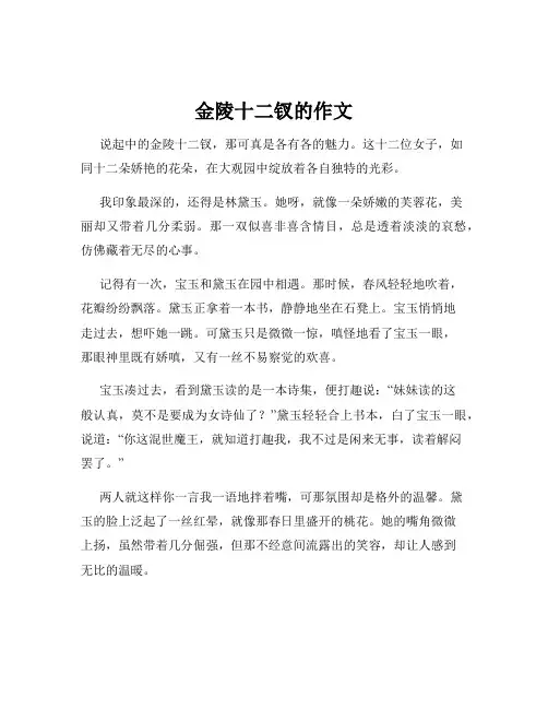 金陵十二钗的作文