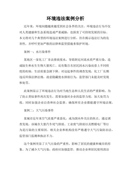 环境违法案例分析