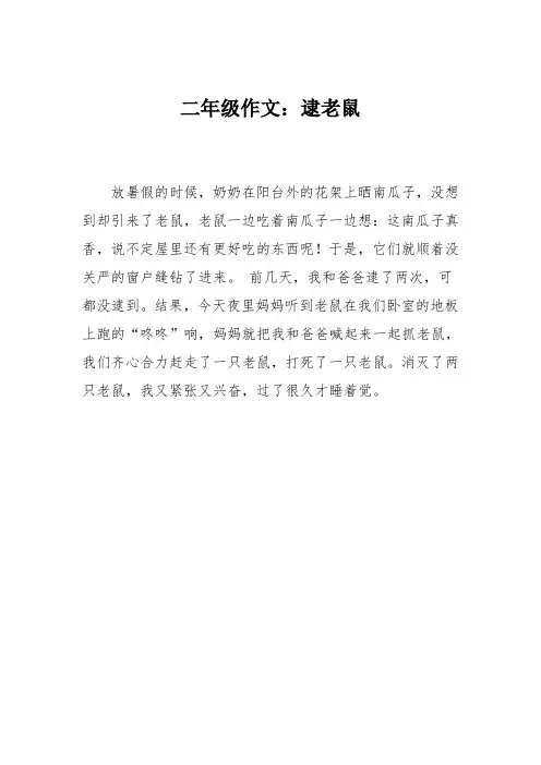 二年级作文：逮老鼠