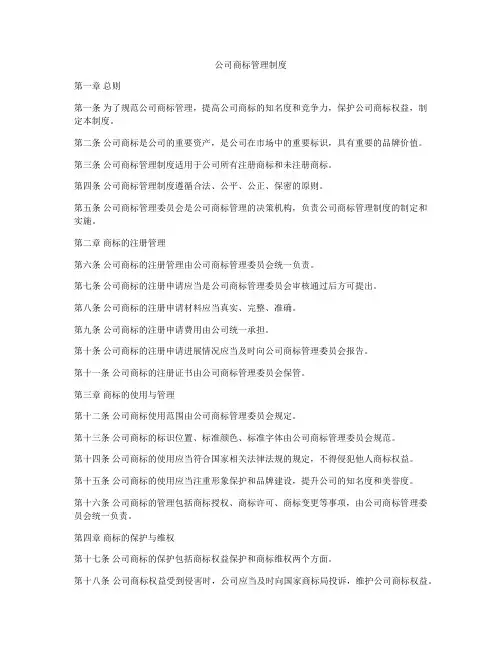 公司商标管理制度
