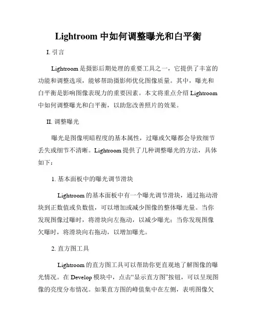 Lightroom中如何调整曝光和白平衡