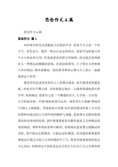 思念作文4篇