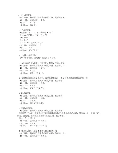 日语动词的全部变形