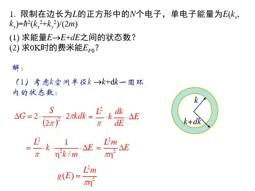 固体物理金属电子论作业答案