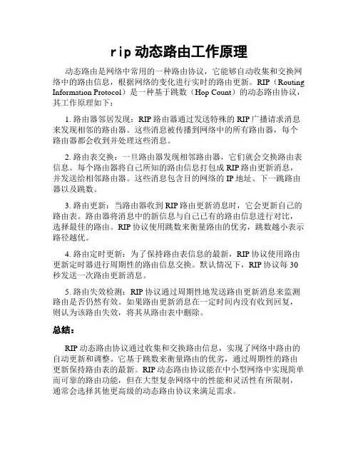 rip动态路由工作原理