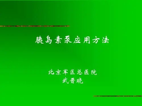 胰岛素泵剂量的调整