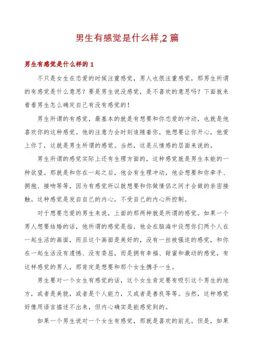男生有感觉是什么样,2篇