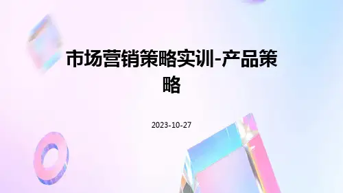 市场营销策略实训产品策略