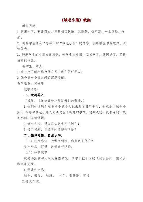 《绒毛小熊》教案