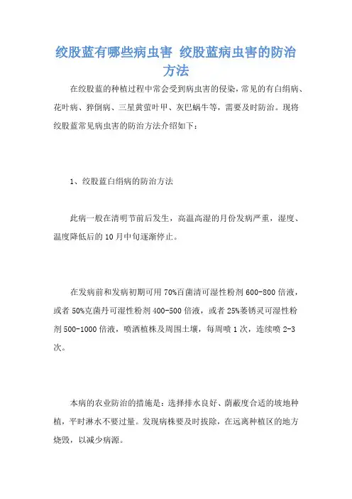 绞股蓝有哪些病虫害 绞股蓝病虫害的防治方法
