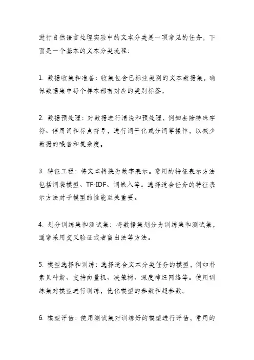 自然语言处理实验—文本分类