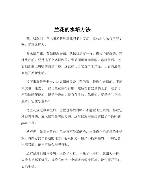 兰花的水培方法