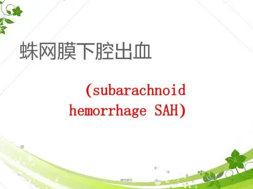 蛛网膜下腔出血  ppt课件