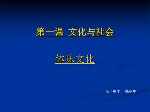人教版高二政治第一单元第一课体味文化ppt课件