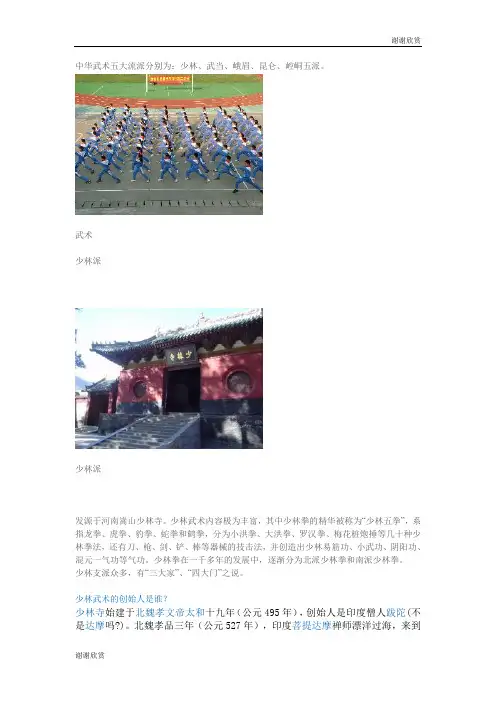 中华武术之五大流派.doc
