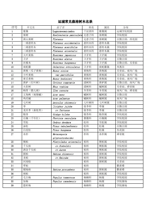 山西运城常见栽培树木名录