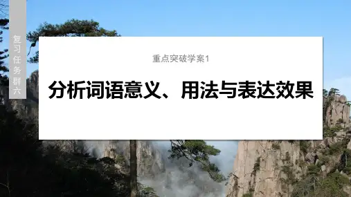 复习任务群六 重点突破学案1 分析词语意义、用法与表达效果