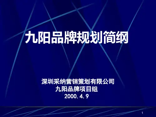 九阳品牌规划战略定位.pptx
