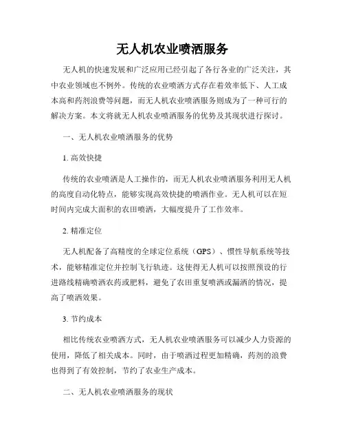 无人机农业喷洒服务