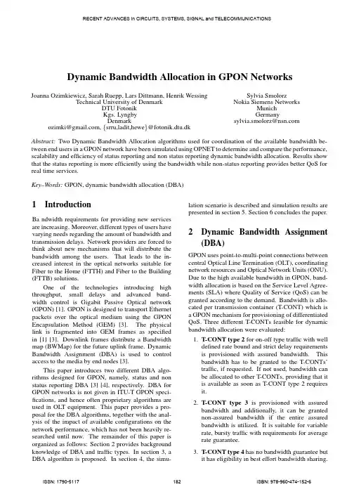 Dynamic Bandwidth Assignment