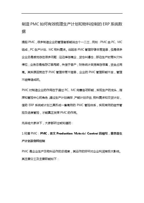 制造PMC如何有效梳理生产计划和物料控制的ERP系统数据